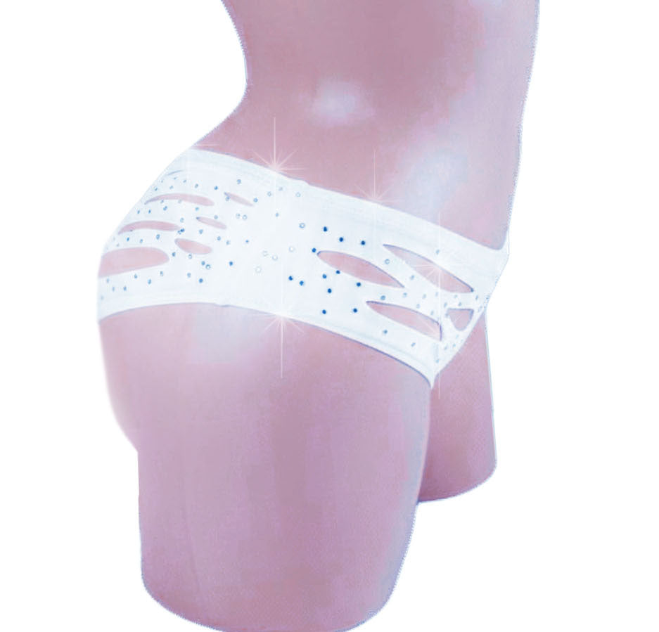 Micro Slashed Shorts - Scattered White