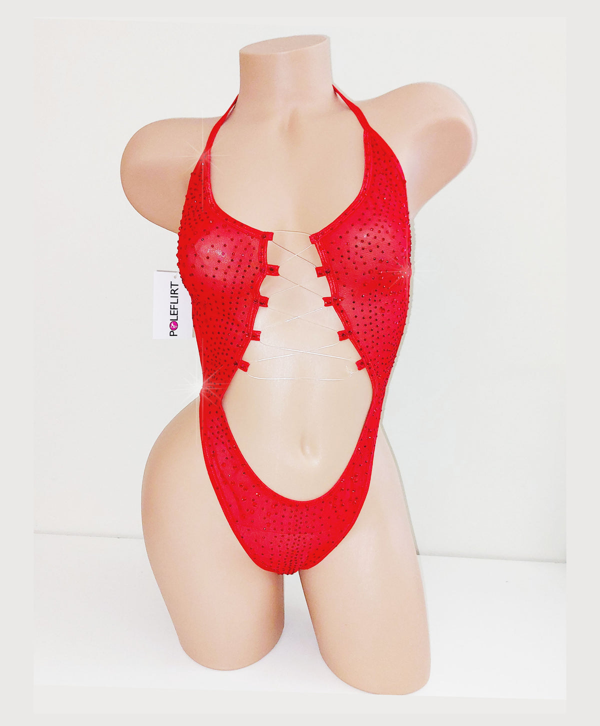 Corset Lace up - Mesh Red