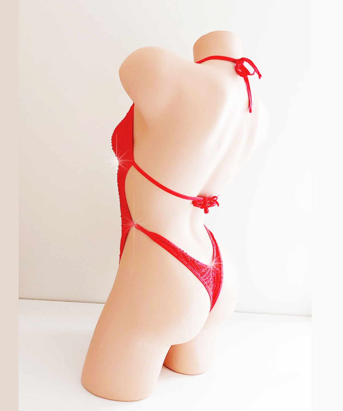 Corset Lace up - Mesh Red