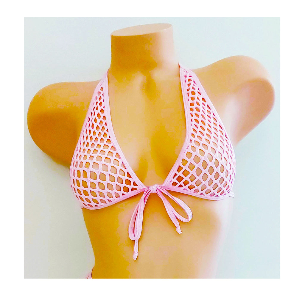 Roxy Top - Fishnet Baby Pink