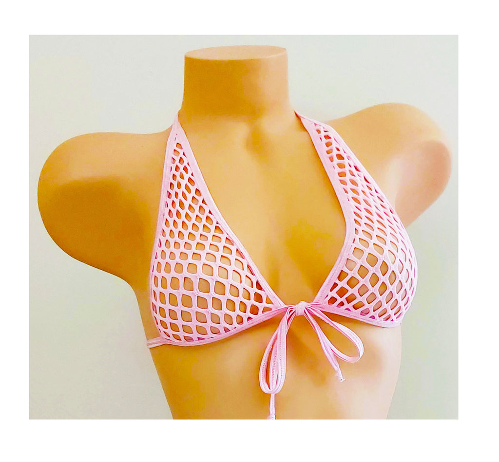 Roxy Top - Fishnet Baby Pink