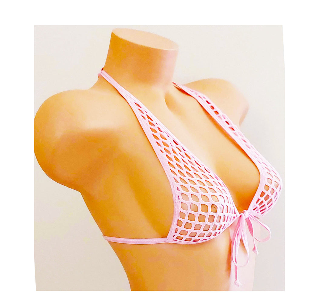 Roxy Top - Fishnet Baby Pink