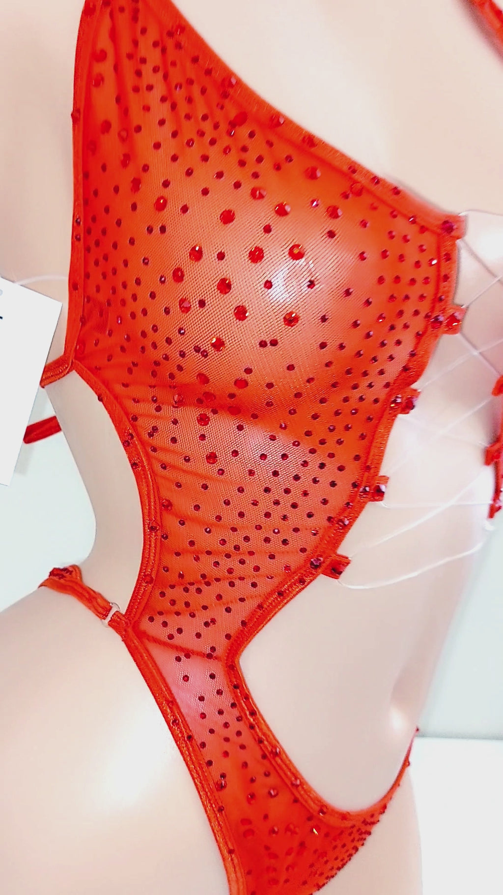 Corset Lace up - Mesh Red